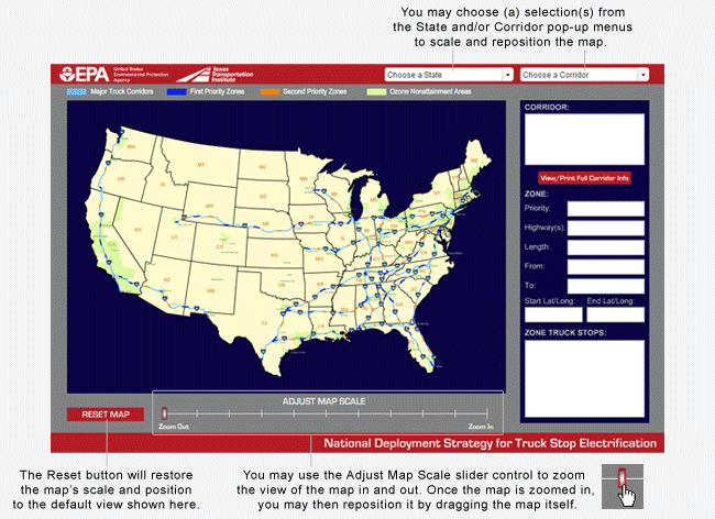 Interactive map screenshot showing the entire continental United States.
